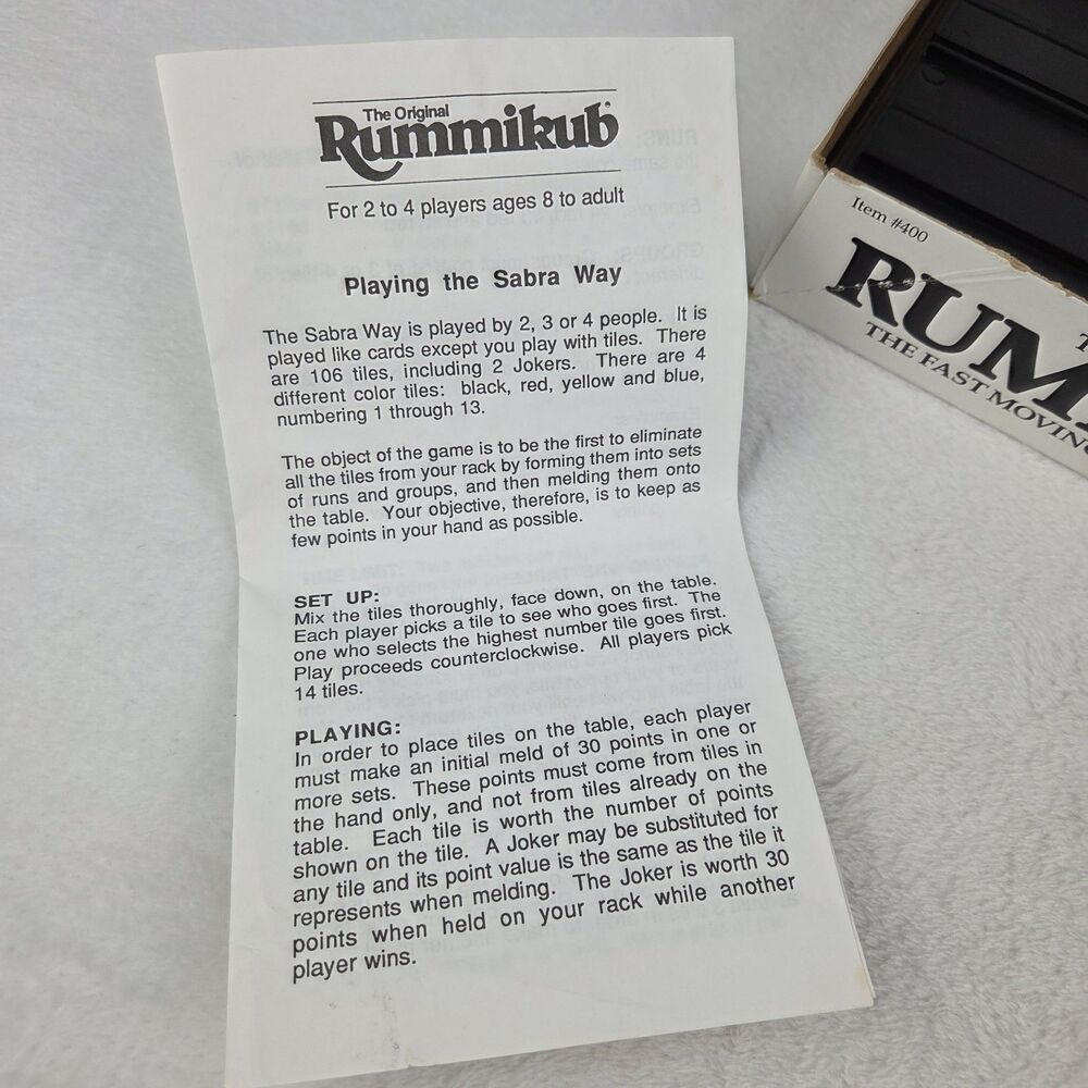 Vintage 1990 Rummikub Tile Game COMPLETE W/ Instructions Pressman Fast Shipping! - Picture 6 of 10